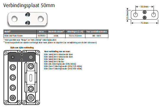 verbindingsplaat (50mm afstand) set 2 st. Image